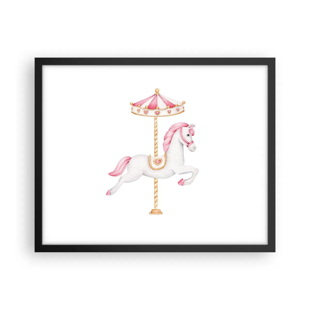 Plakat i sort ramme - Han satte af sted med en hov - 50x40 cm