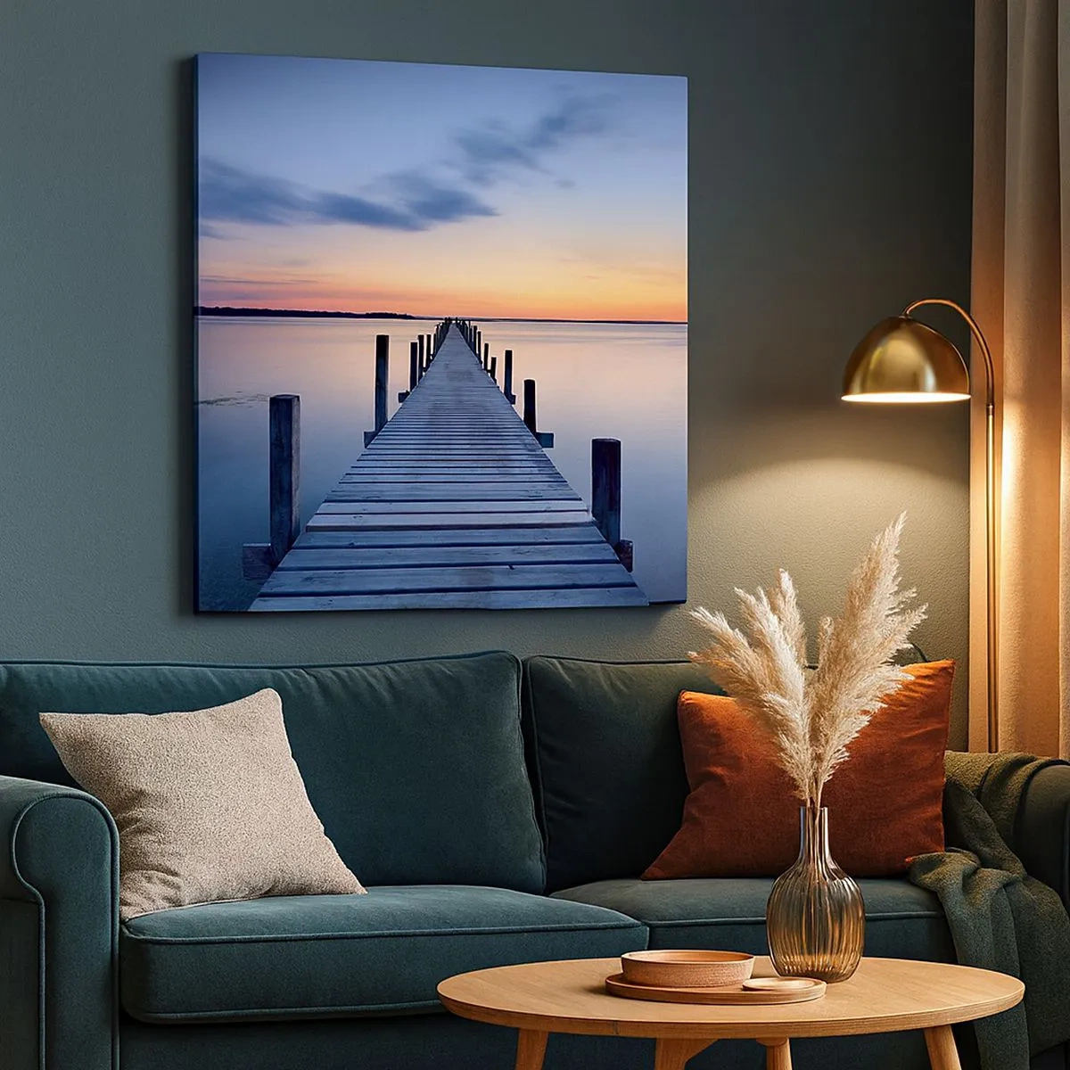 Lærredstryk - Billede på lærred - Den rolige skumringstid - 30x30 cm