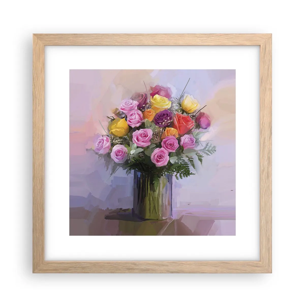 Plakat i ramme af lyst egetræ - Bevaret skønhed - 30x30 cm