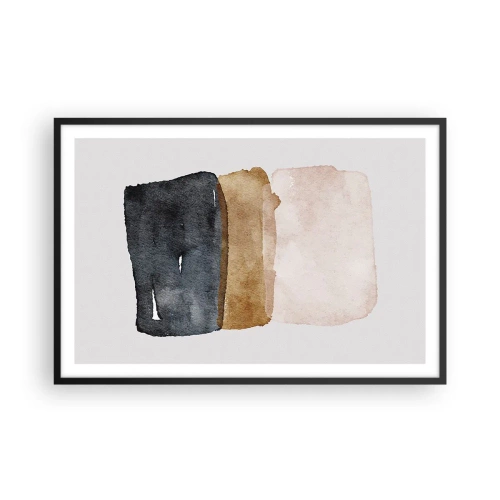Plakat i sort ramme - Sammensætning af jordfarver - 91x61 cm