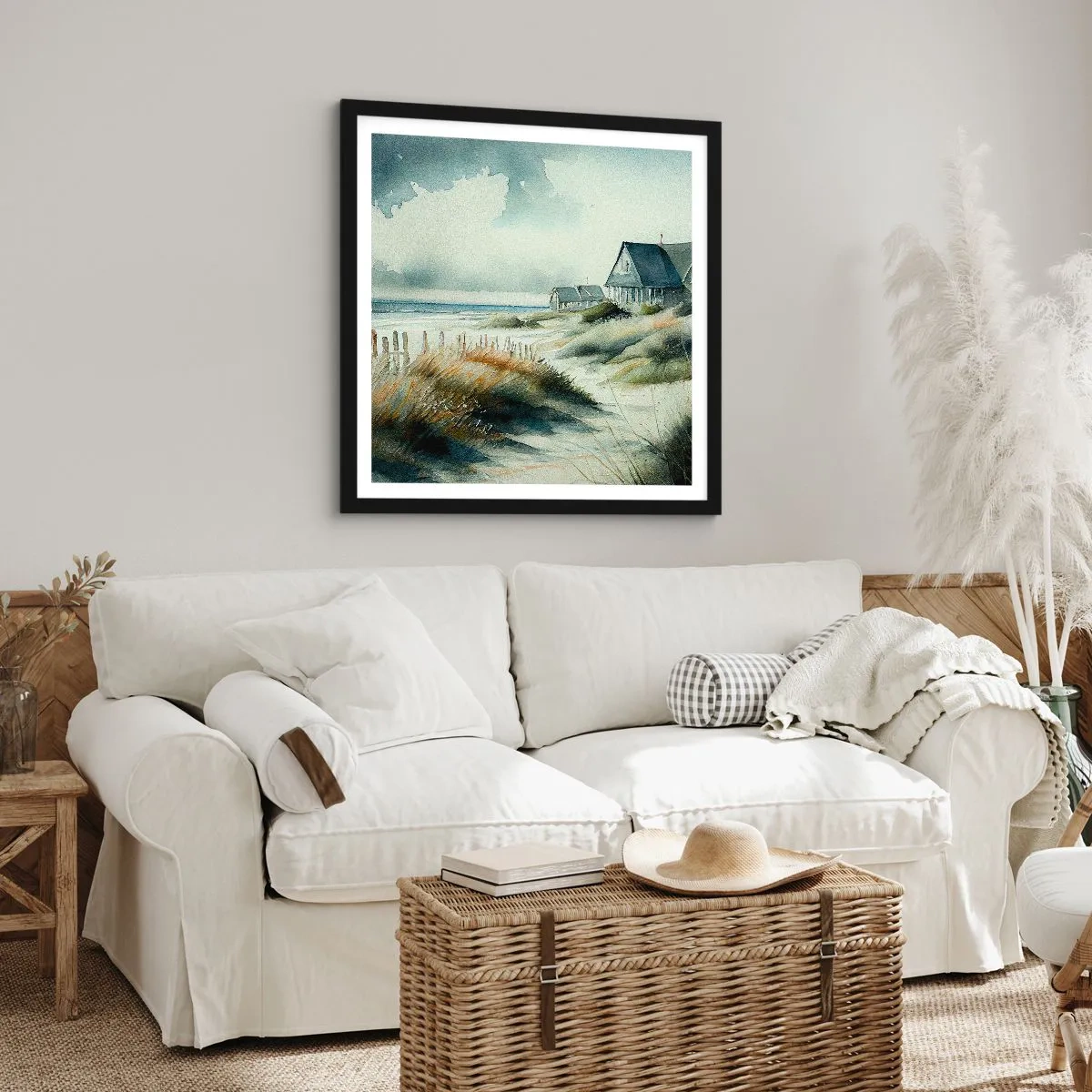 Plakat i sort ramme - Væk fra trængsel og travlhed - 30x30 cm
