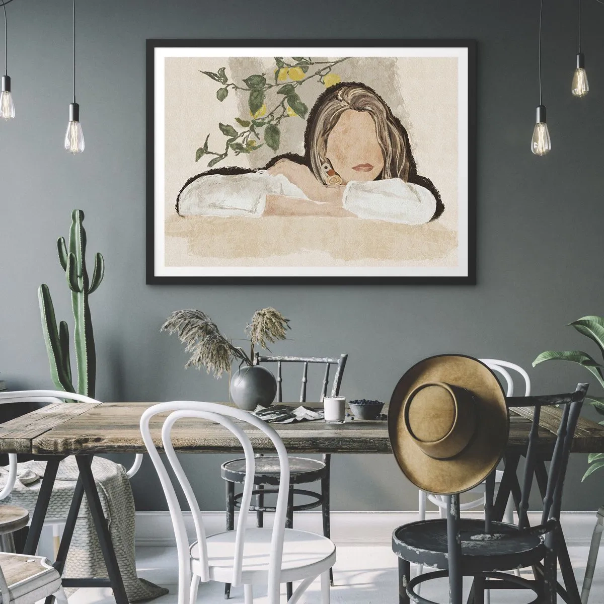 Plakat i sort ramme - Sydstaternes skønhed - 100x70 cm