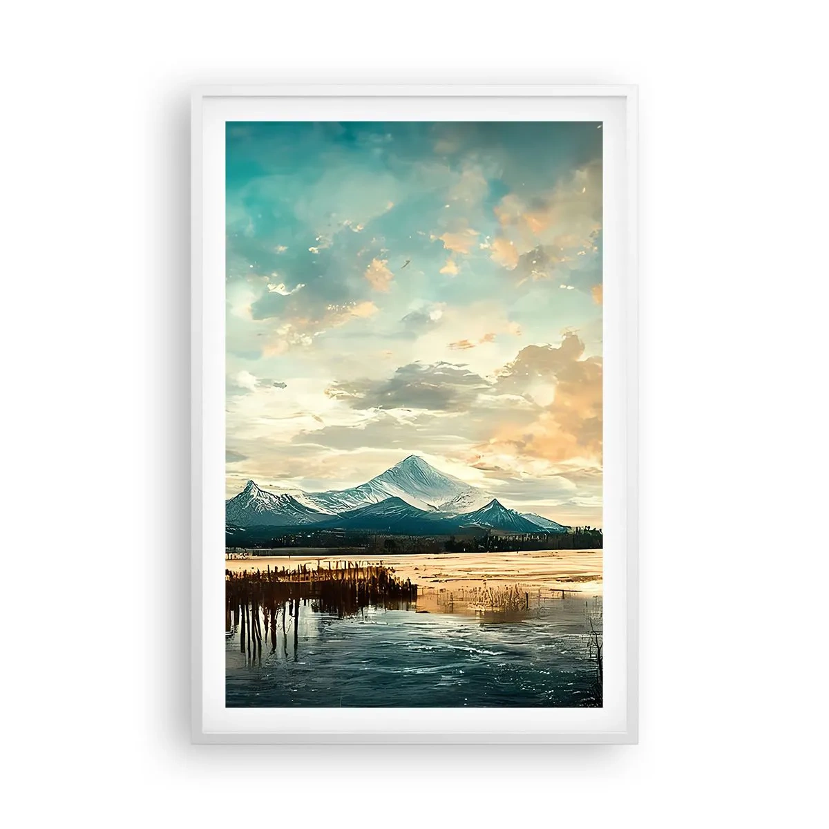 Plakat i hvid ramme - Under himlens beskyttelse - 61x91 cm