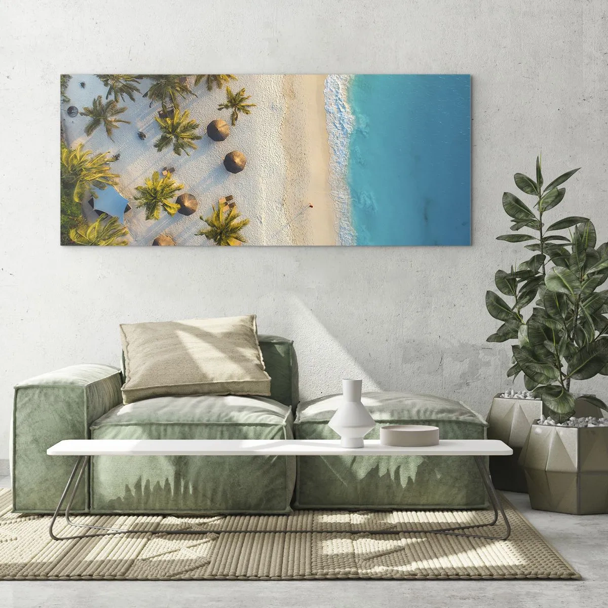 Billede på glas - Velkommen til paradis - 100x40 cm
