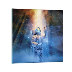 Billede på glas - Endelig på destinationen - 70x70 cm