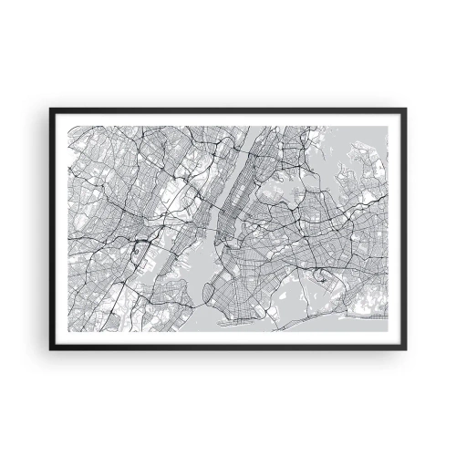 Plakat i sort ramme - Anatomi af en storby - 91x61 cm