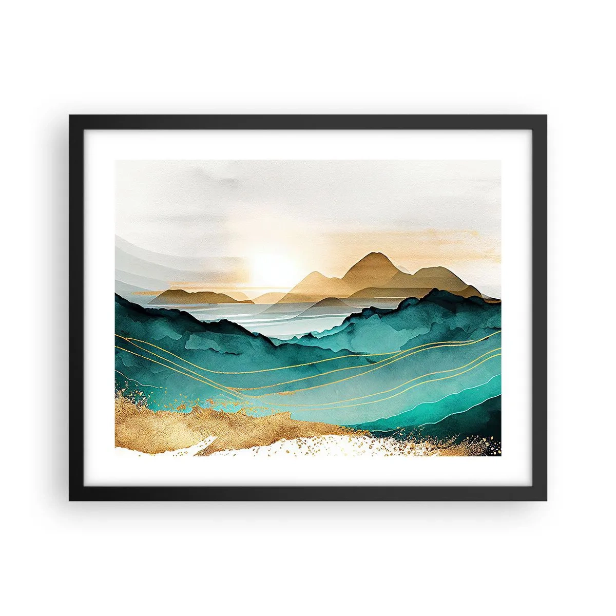 Plakat i sort ramme - På grænsen til abstraktion - landskab - 50x40 cm