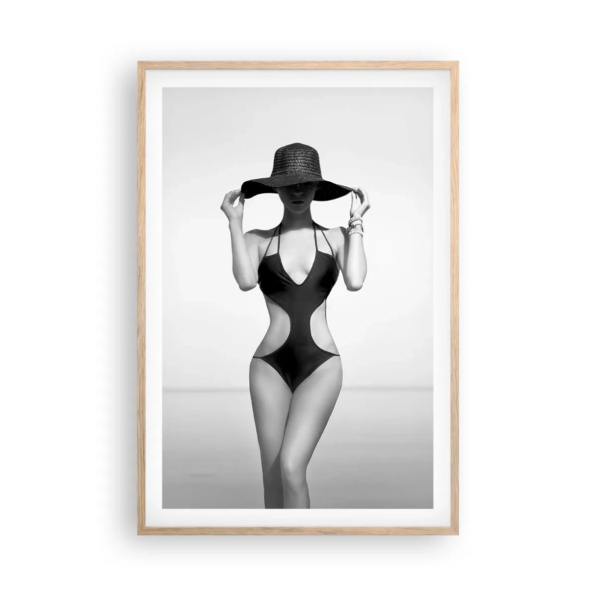 Plakat i ramme af lyst egetræ - Mit navn er Elegance - 61x91 cm