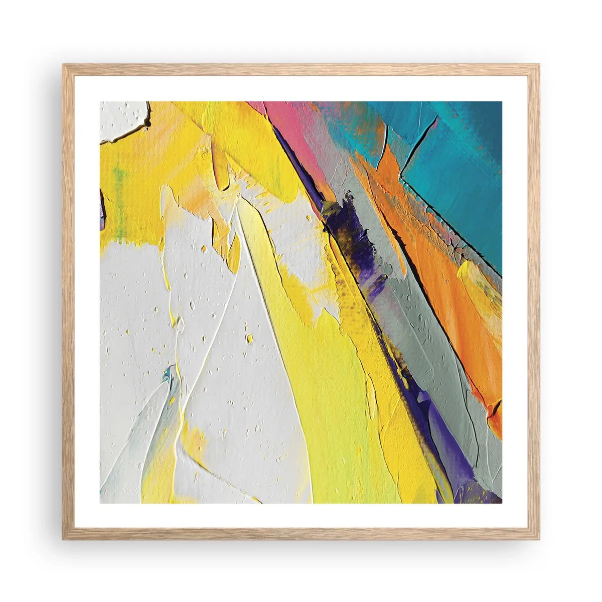 Plakat i ramme af lyst egetræ - Lysets anatomi - 60x60 cm