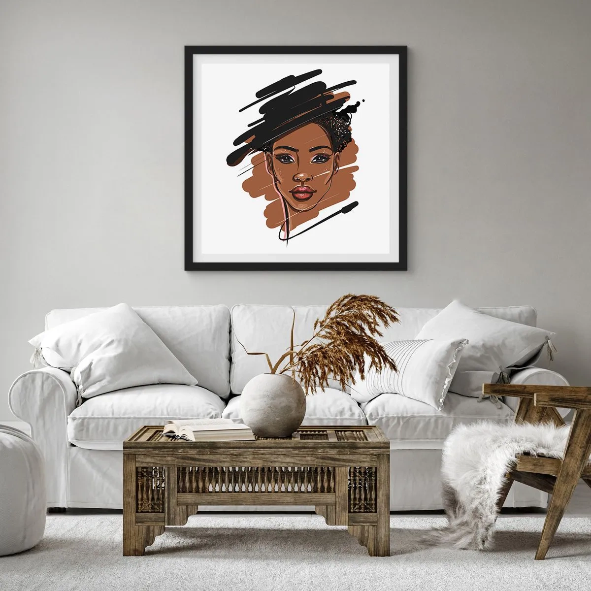 Plakat i sort ramme - Sød som chokolade - 50x50 cm