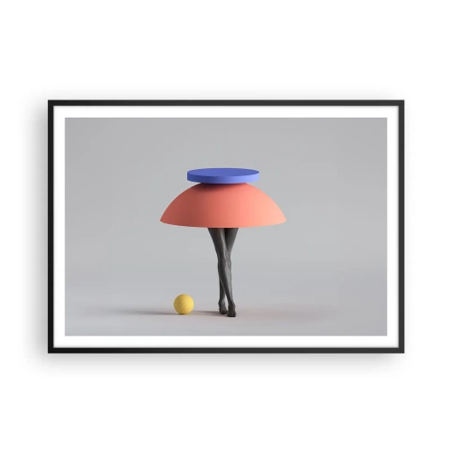 Plakat i sort ramme - Surrealistisk komposition - 100x70 cm