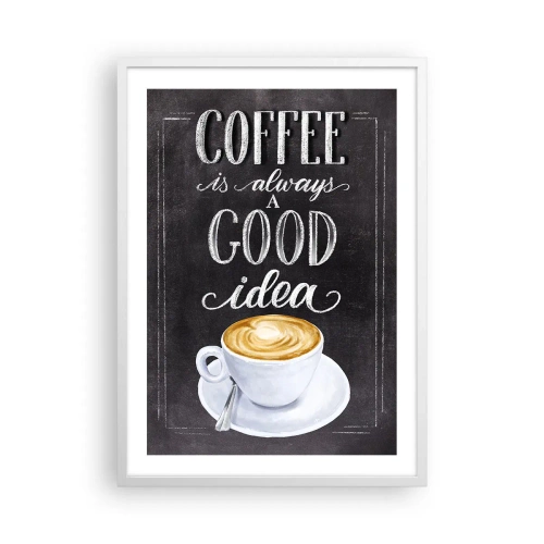 Plakat i hvid ramme - Ja, selvfølgelig! - 50x70 cm