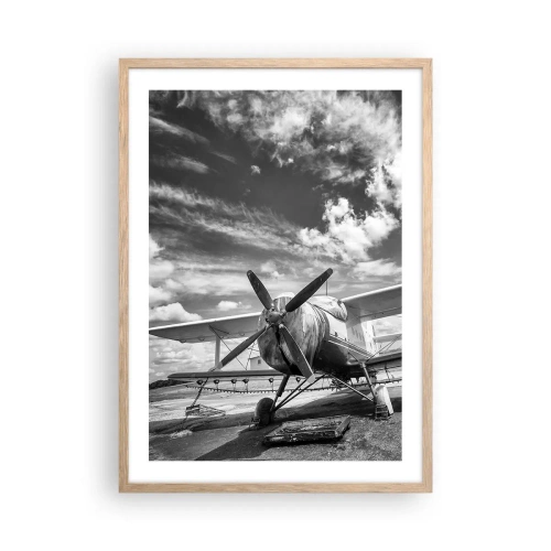 Plakat i ramme af lyst egetræ - Jeg kan ikke vente! - 50x70 cm