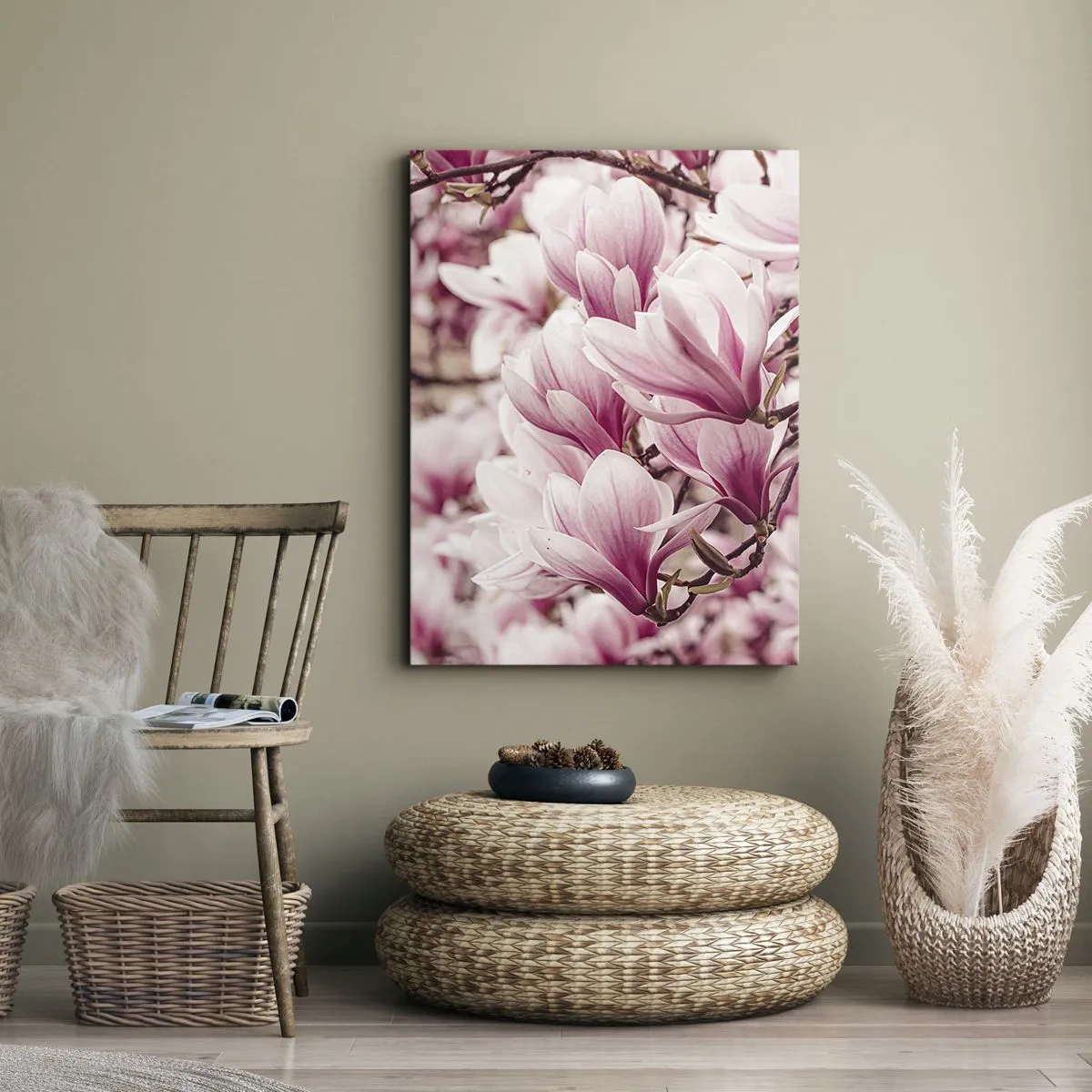 Lærredstryk - Billede på lærred - Foråret er lyserødt - 50x70 cm