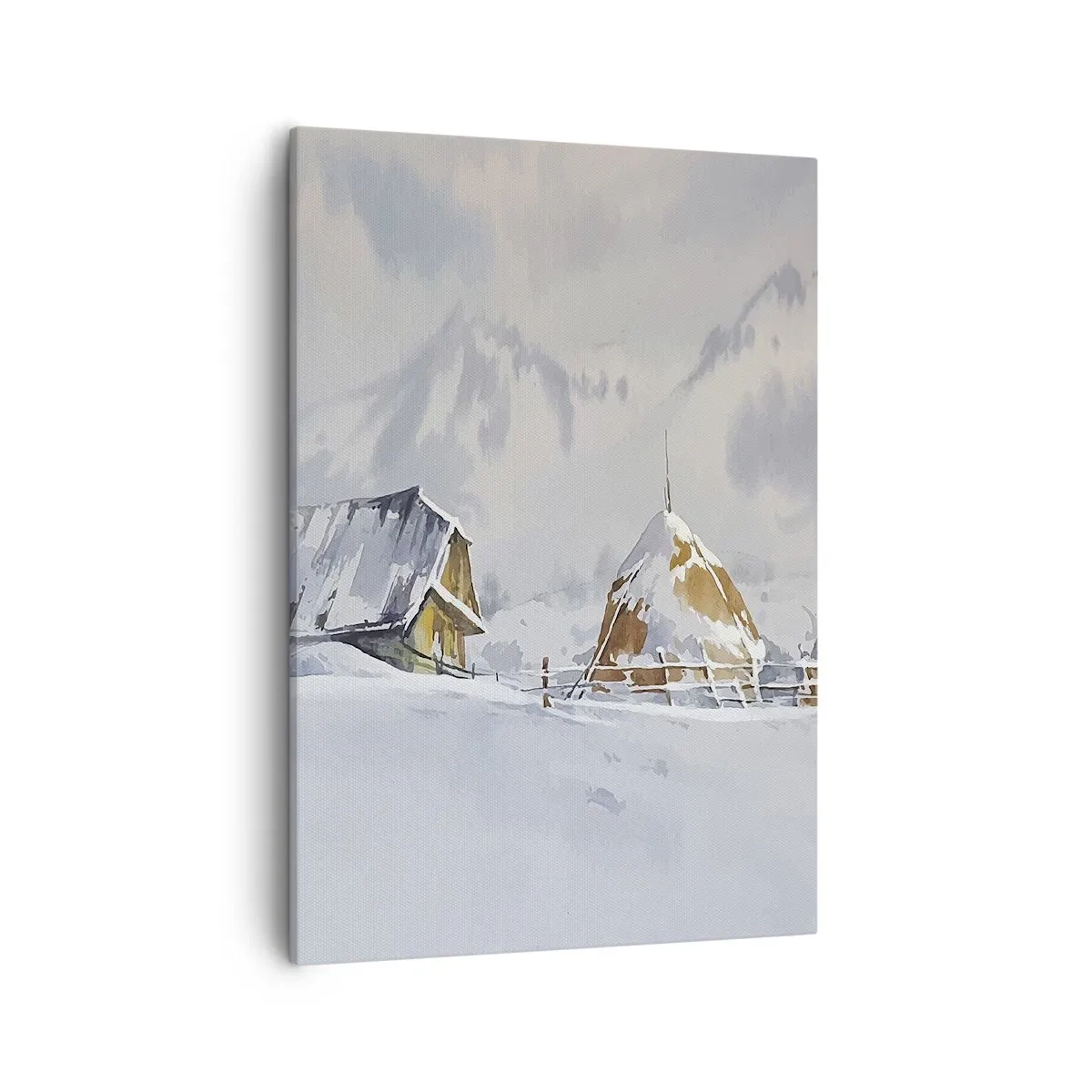 Lærredstryk - Billede på lærred - I en sneklædt dal - 50x70 cm