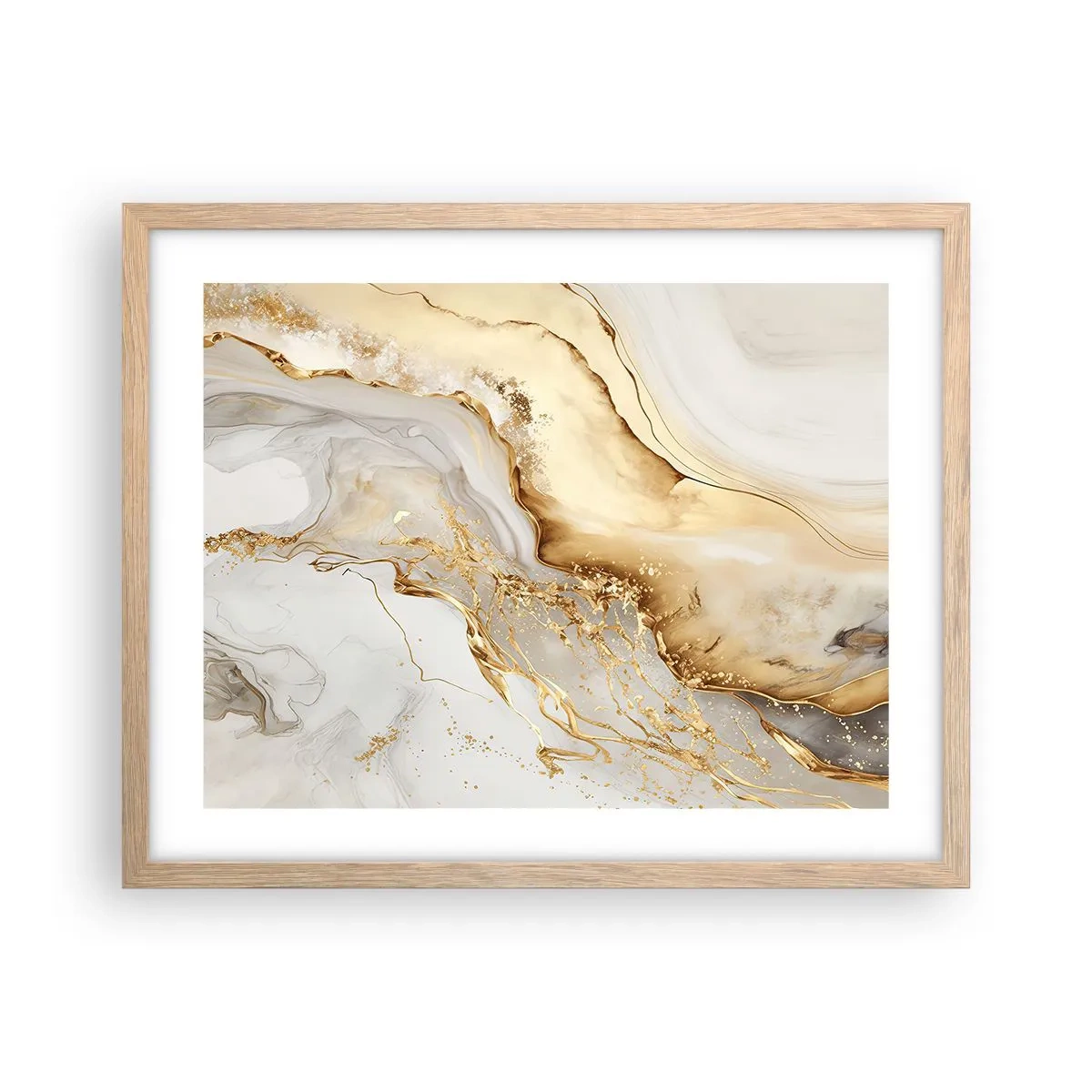 Plakat i ramme af lyst egetræ - Abstraktion: skønhed og godhed - 50x40 cm