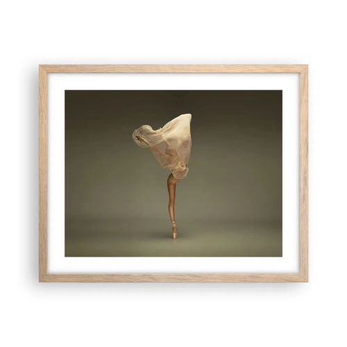 Plakat i ramme af lyst egetræ - Den er ved at flyve - 50x40 cm