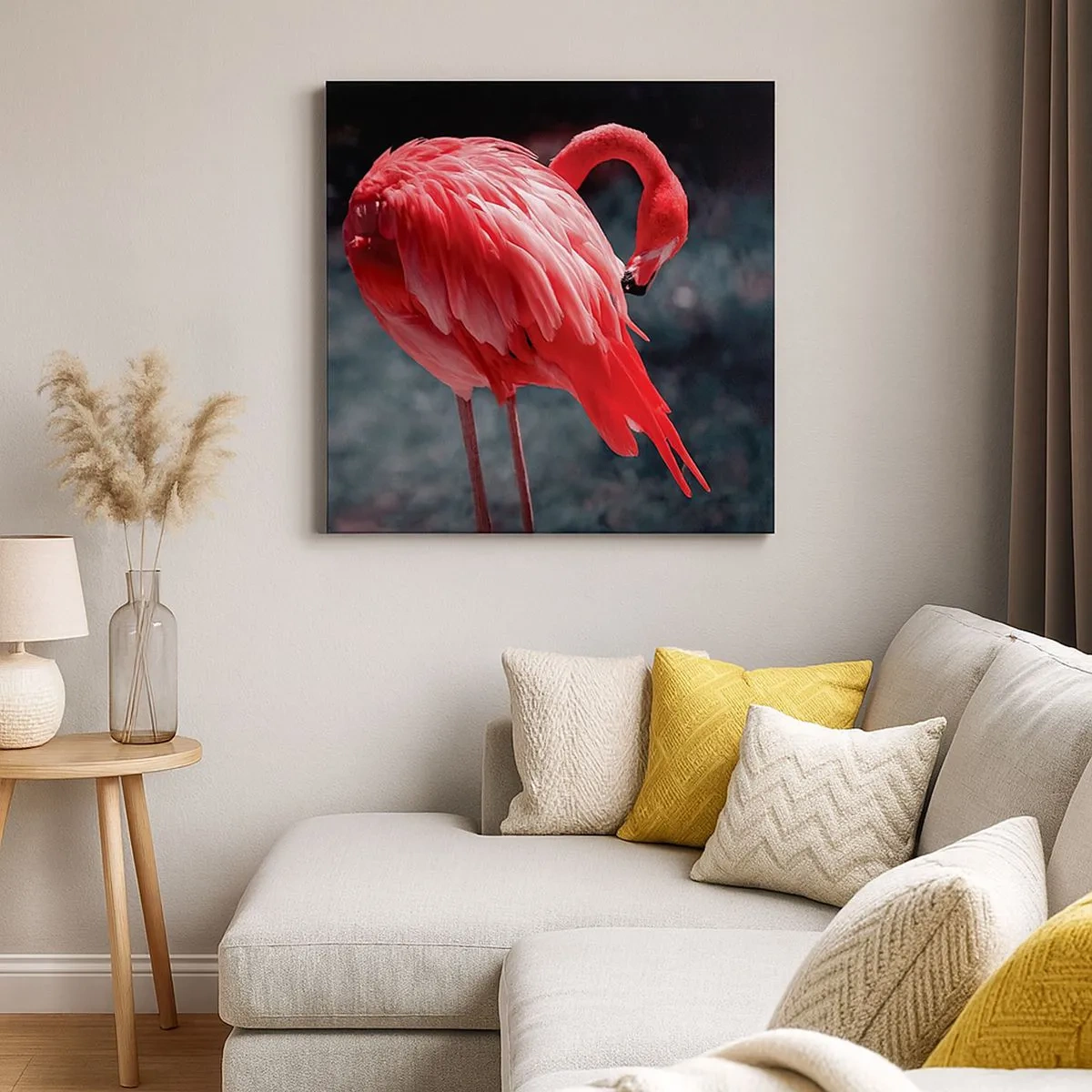 Lærredstryk - Billede på lærred - Et karmosinrødt naturdigt - 30x30 cm