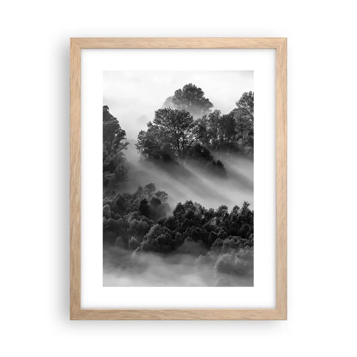 Plakat i ramme af lyst egetræ - At vågne fra søvnen - 30x40 cm