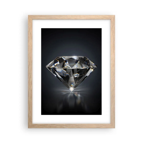 Plakat i ramme af lyst egetræ - Bedste veninde - 30x40 cm