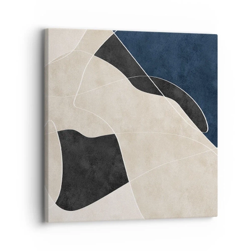 Lærredstryk - Billede på lærred - Abstrakt komposition - kontrast af farver - 30x30 cm