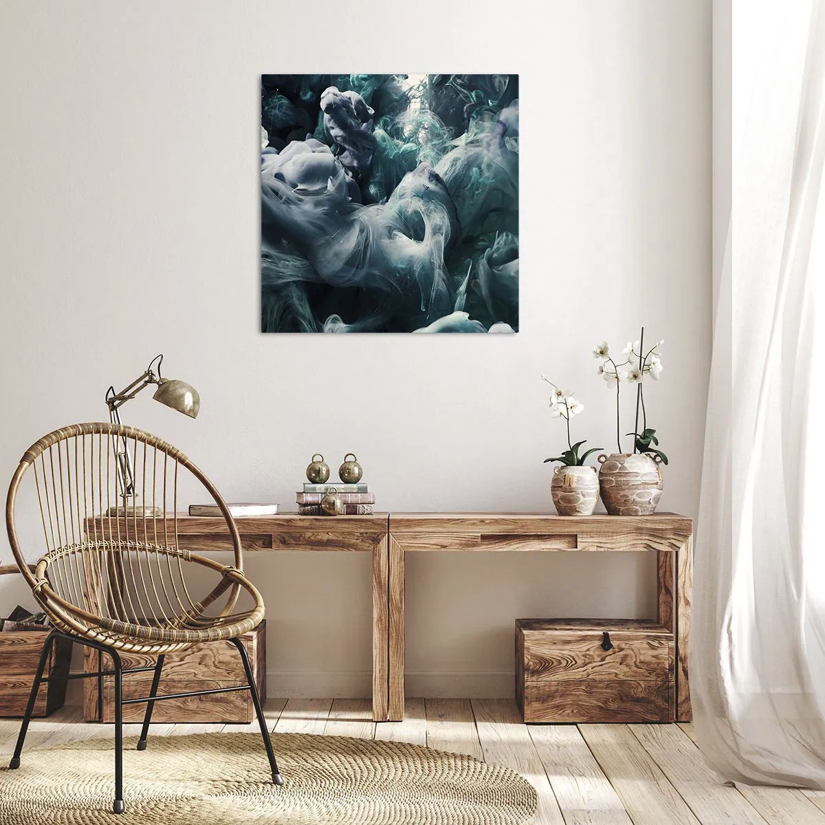 Lærredstryk - Billede på lærred - Farvebevægelse - 70x70 cm