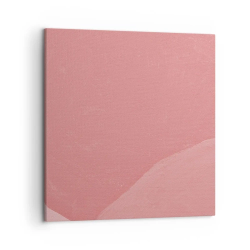 Lærredstryk - Billede på lærred - Organisk komposition i pink - 50x50 cm