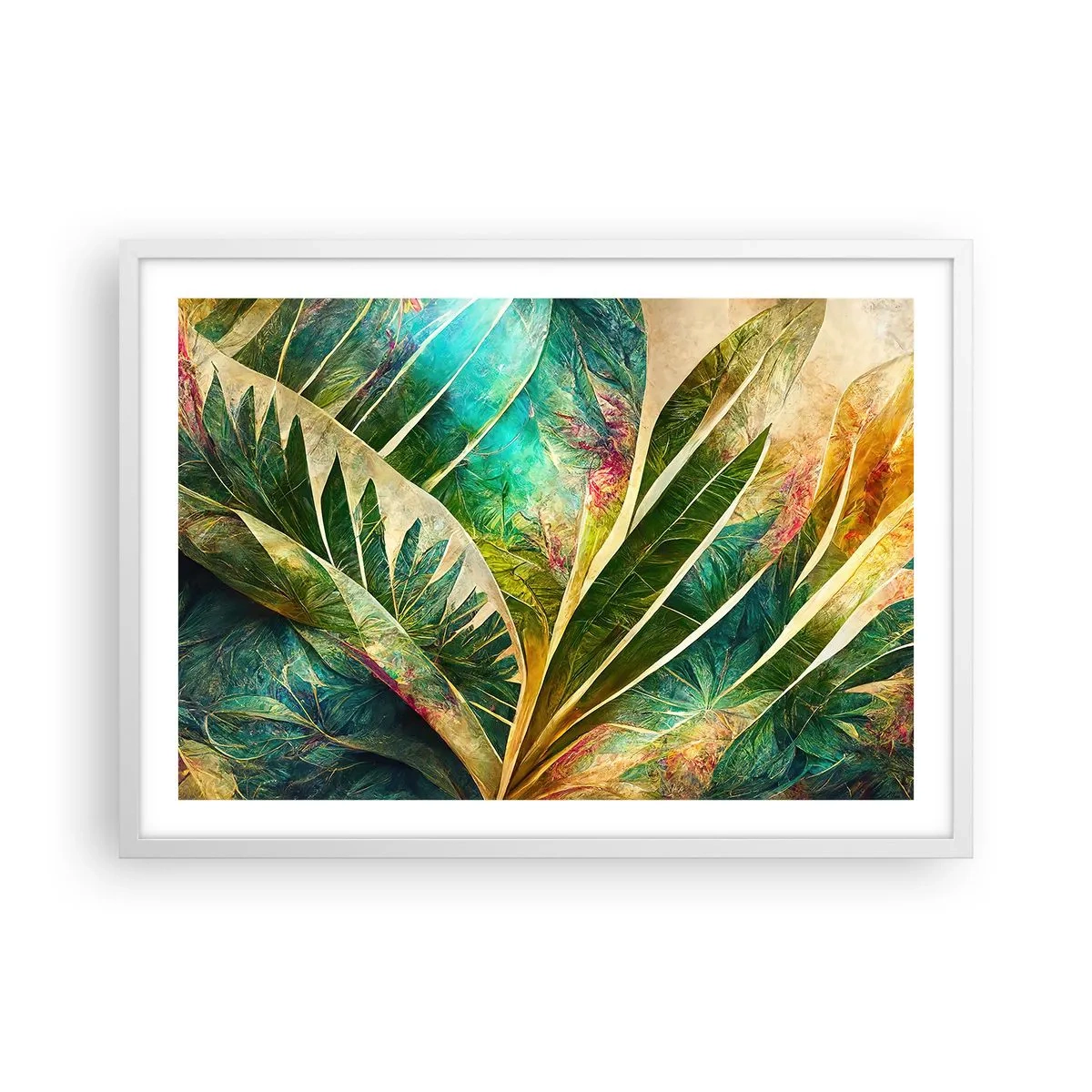 Plakat i hvid ramme - Farver fra troperne - 70x50 cm