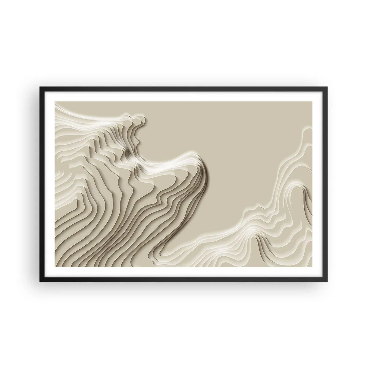 Plakat i sort ramme - Kunstens topografi - 91x61 cm