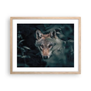 Plakat i ramme af lyst egetræ - Jæger - 50x40 cm