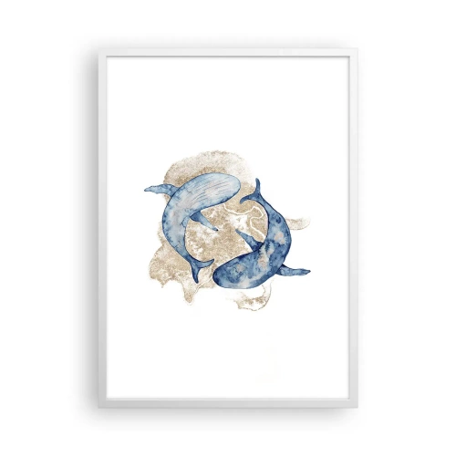 Plakat i hvid ramme - Venskab eller kærlighed? - 50x70 cm