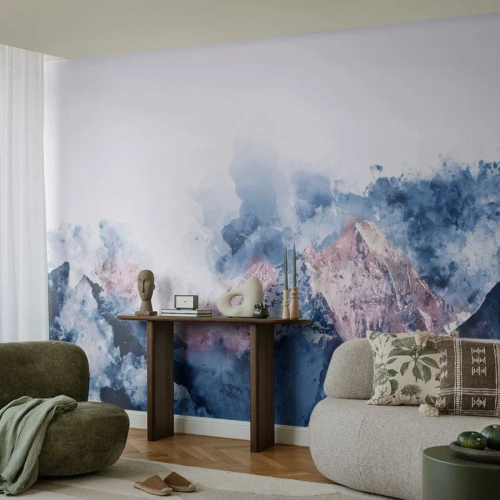 Fototapet Premium Canvas - Dette er toppene! - Abstraktion, Stykke, Bjerge - 200x140 cm
