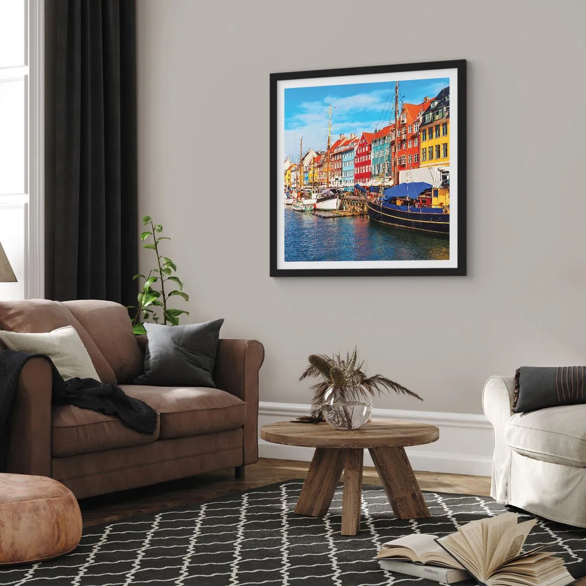 Plakat i sort ramme - Glædelig kaj - 60x60 cm
