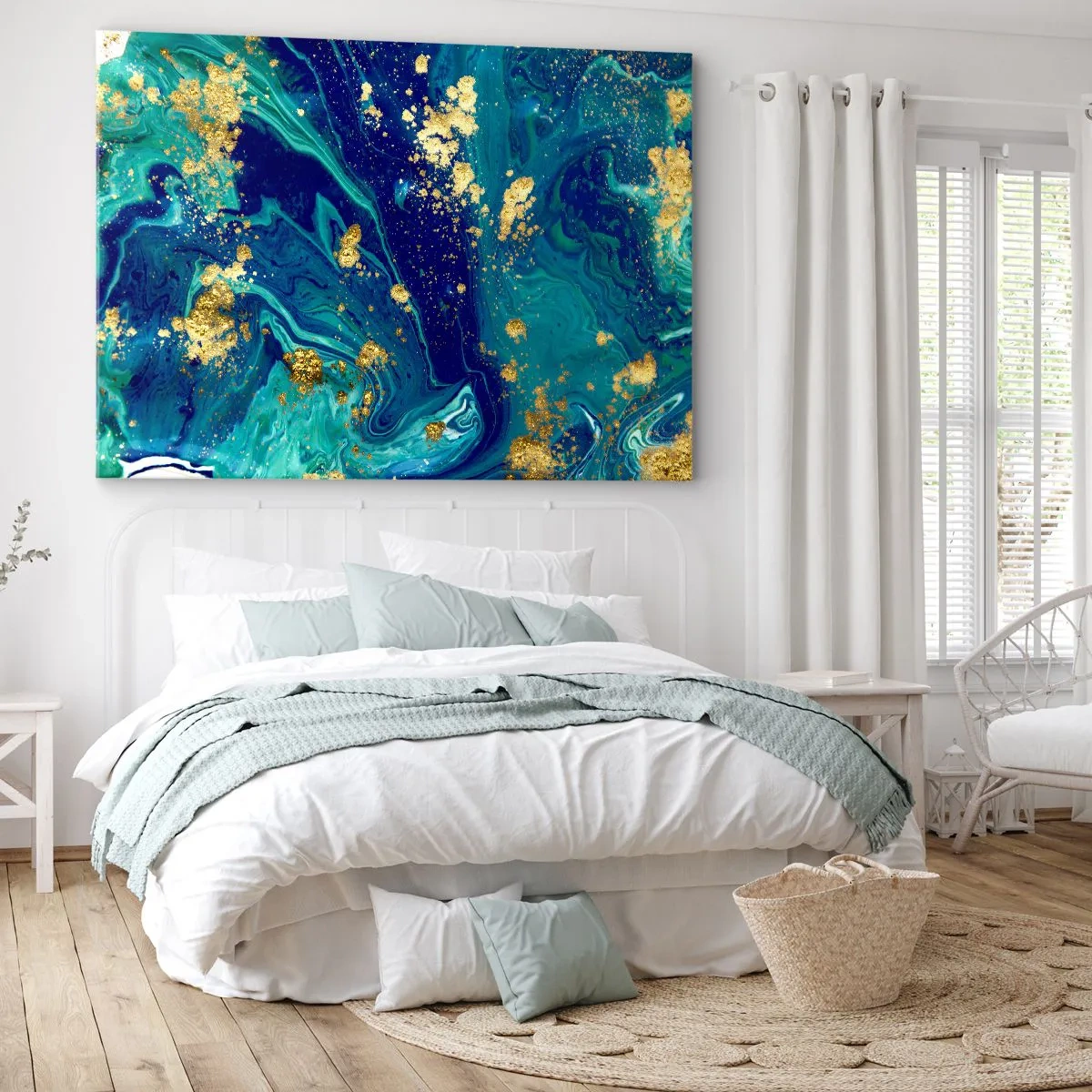 Lærredstryk - Billede på lærred - Solblade - 100x70 cm