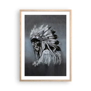 Plakat i ramme af lyst egetræ - Tilbage til rødderne - 50x70 cm