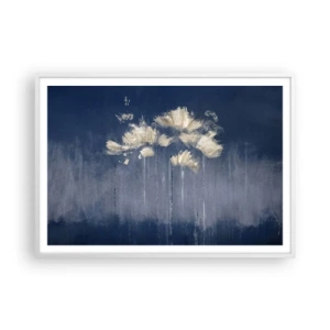 Plakat i hvid ramme - Som kronblade i vinden - 100x70 cm