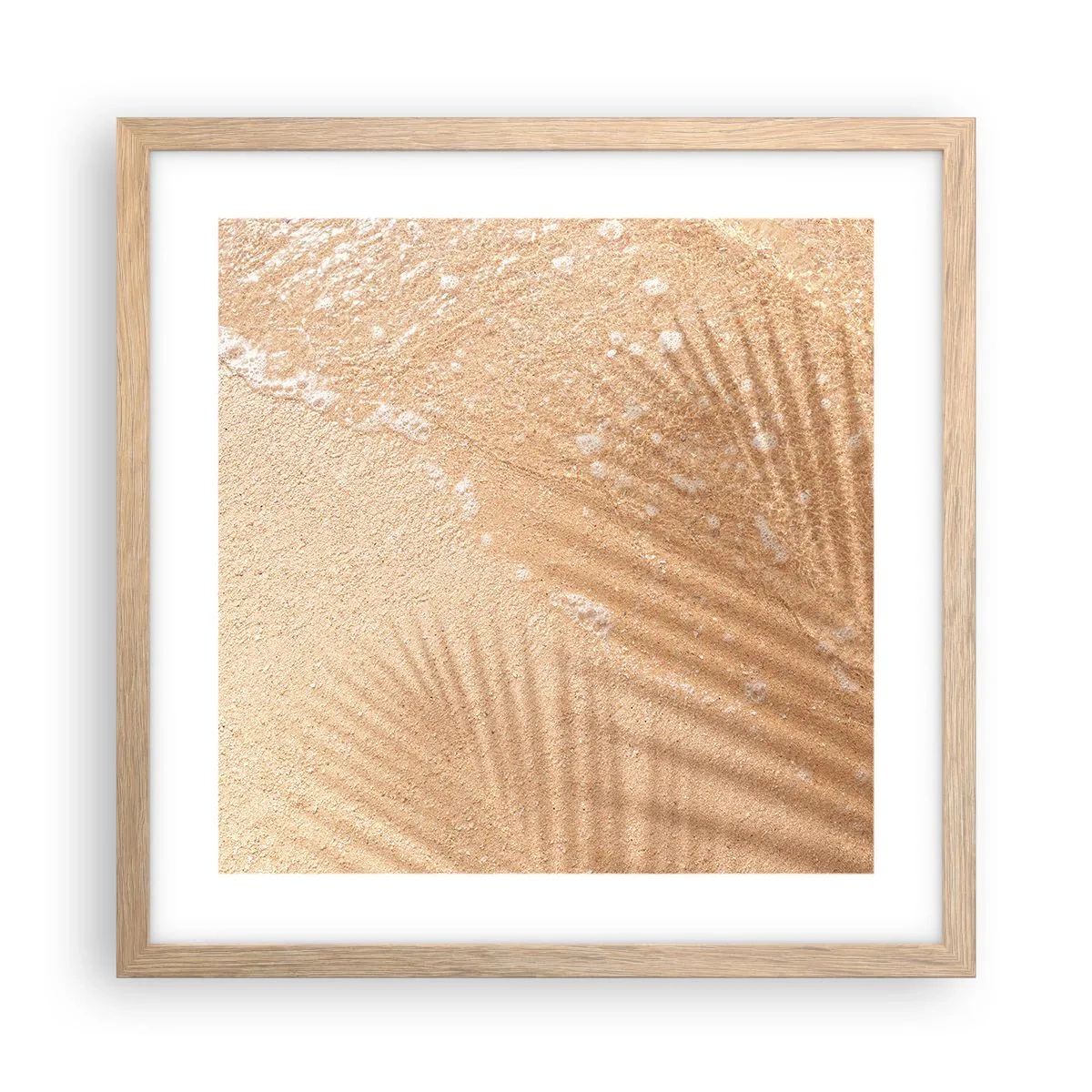 Plakat i ramme af lyst egetræ - Skyggen af en varm sommer - 40x40 cm