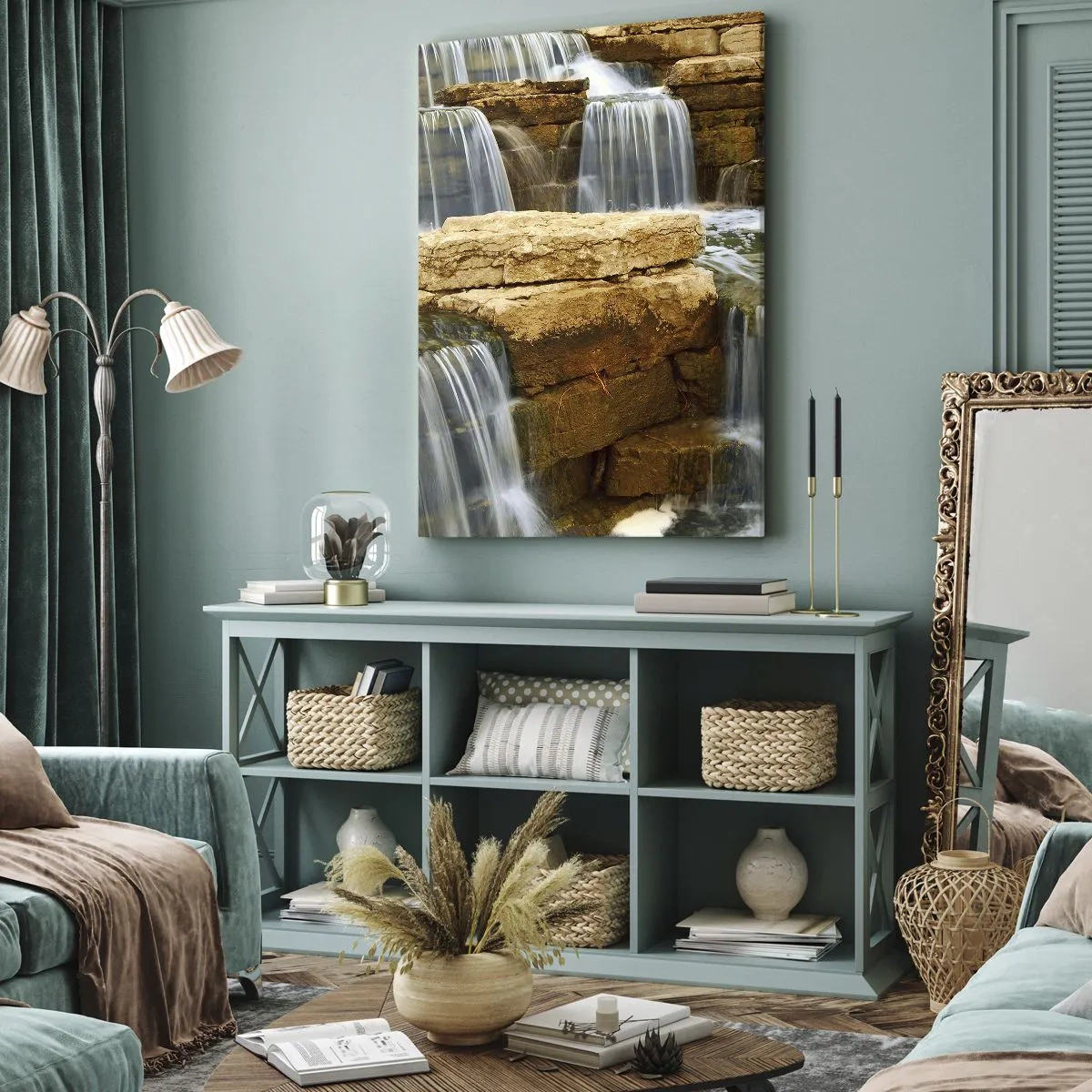 Lærredstryk - Billede på lærred - Trappe til himlen - 45x80 cm