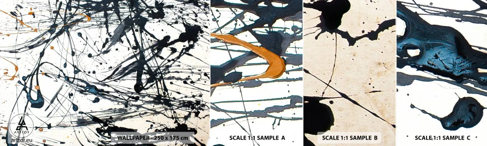 Fototapet Prøve Standard Eco - Ekspressionistisk abstraktion - Abstraktion, Stykke, Kunstnerisk - 100x30 cm