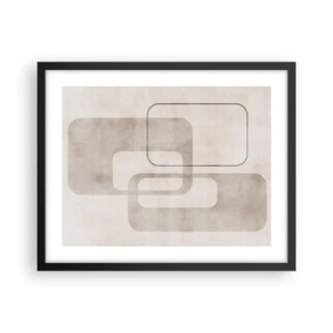 Plakat i sort ramme - Geometrisk fuga - 50x40 cm