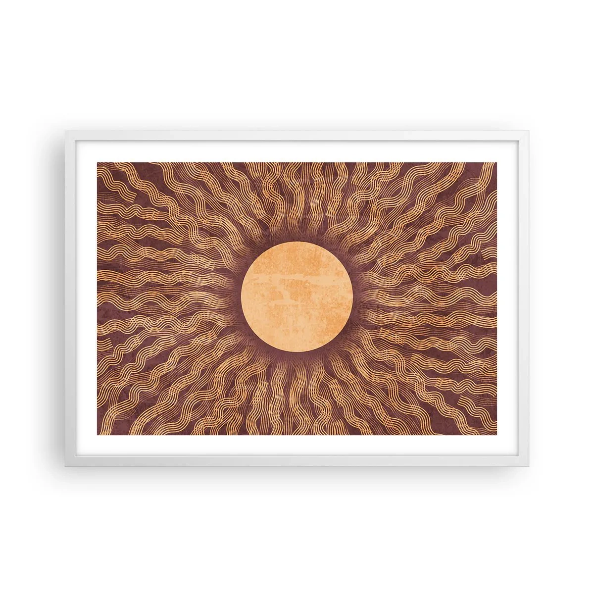 Plakat i hvid ramme - Ikon for solen - 70x50 cm