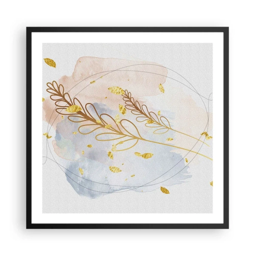 Plakat i sort ramme - En gylden eksplosion - 60x60 cm