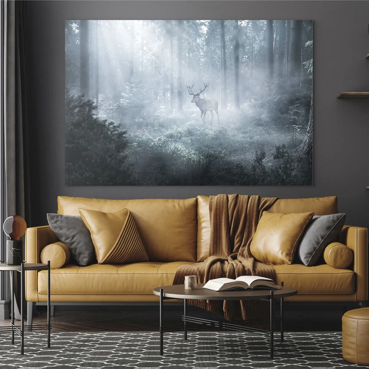 Billede på glas - Morgenvandring rundt på godset - 120x80 cm