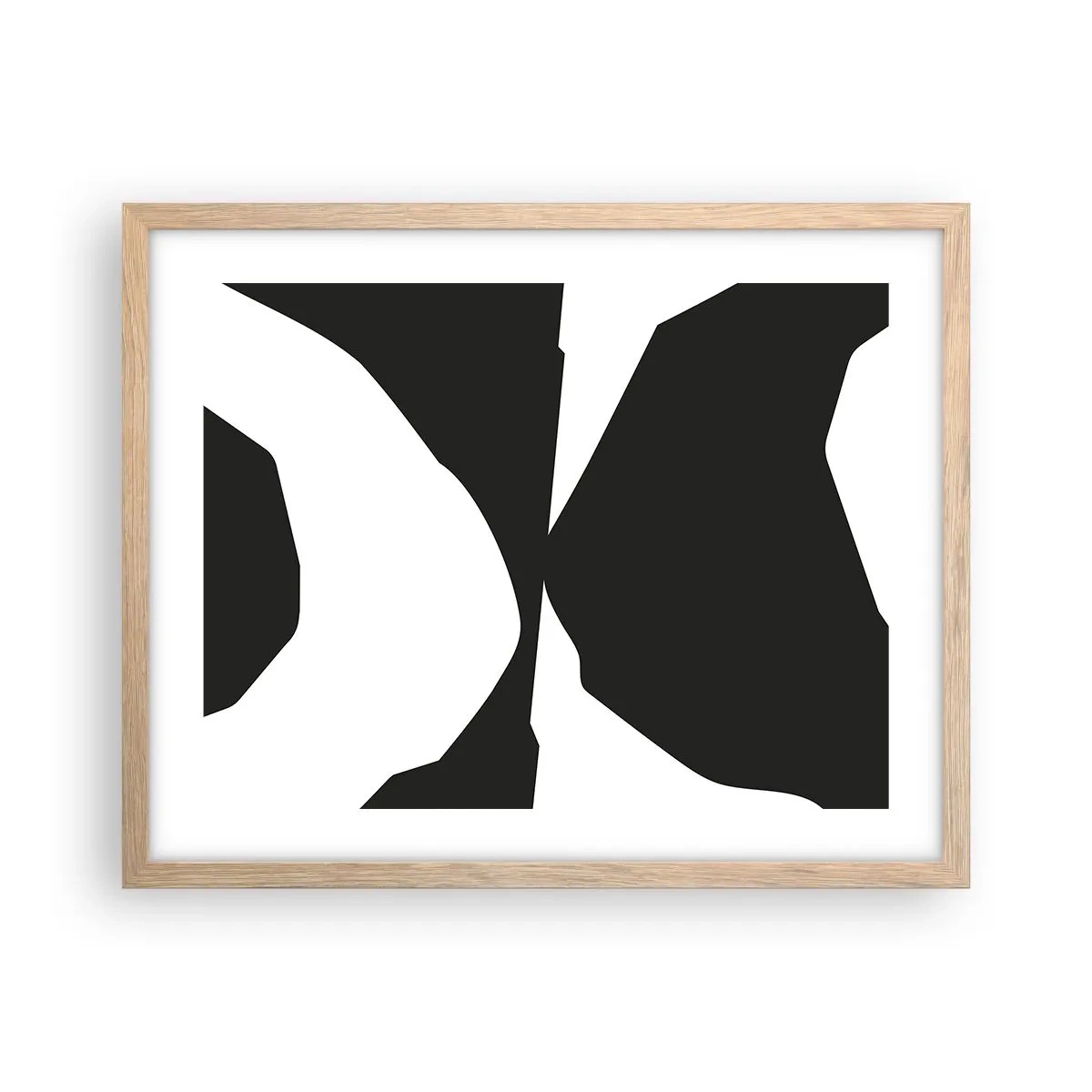 Plakat i ramme af lyst egetræ - Positiv-negativ - 50x40 cm