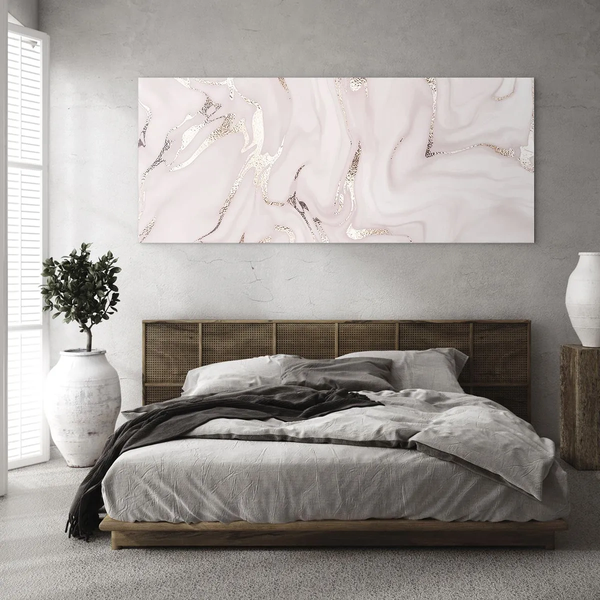 Billede på glas - I et lyserødt tørklæde - 120x50 cm