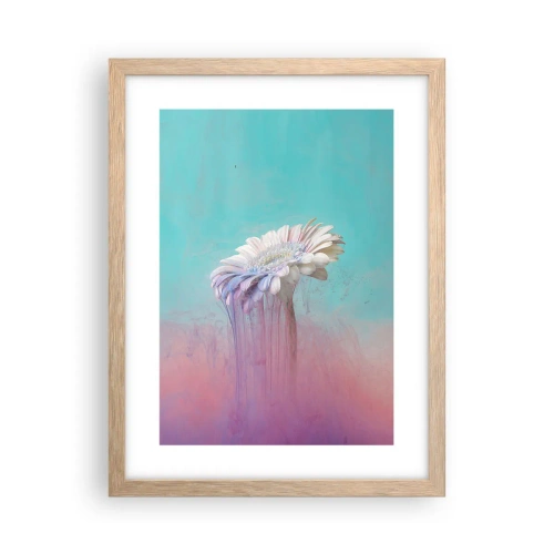 Plakat i ramme af lyst egetræ - Blomster efter døden - 30x40 cm