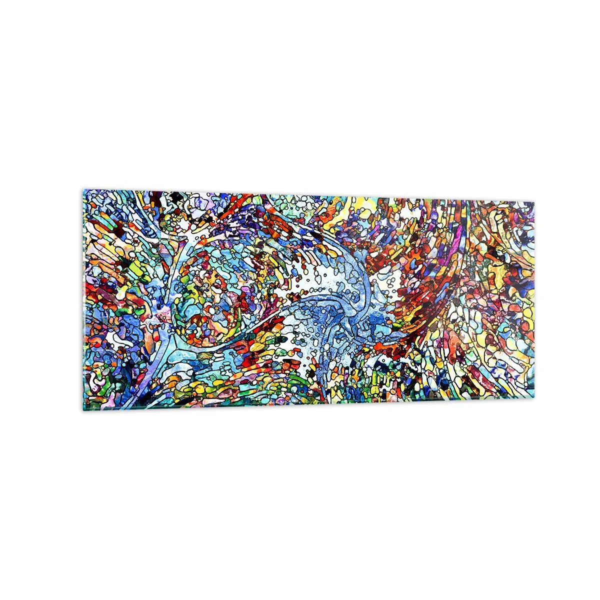 Billede på glas - Dråbe af farvet glas - 120x50 cm