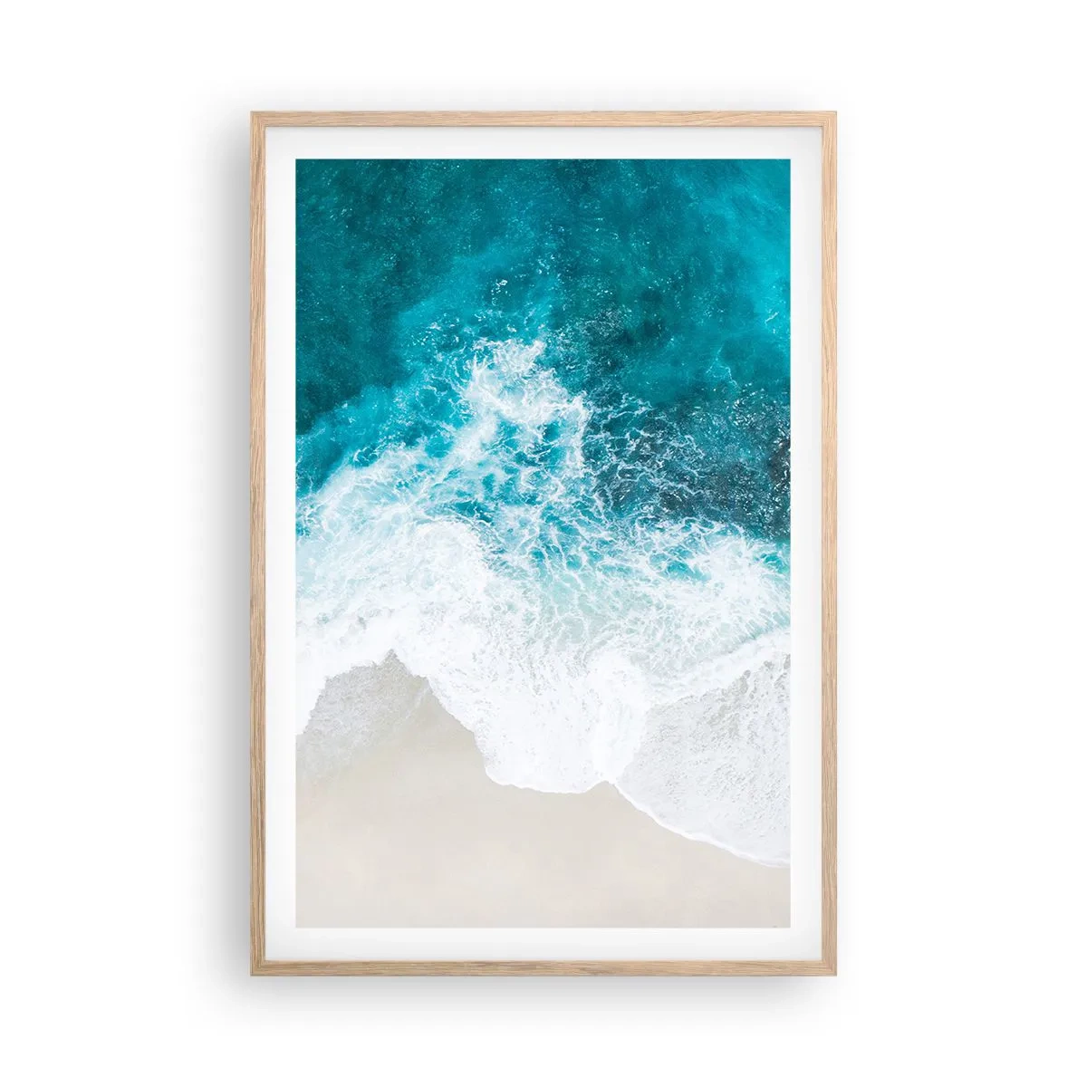 Plakat i ramme af lyst egetræ - Naturlig kærtegn - 61x91 cm