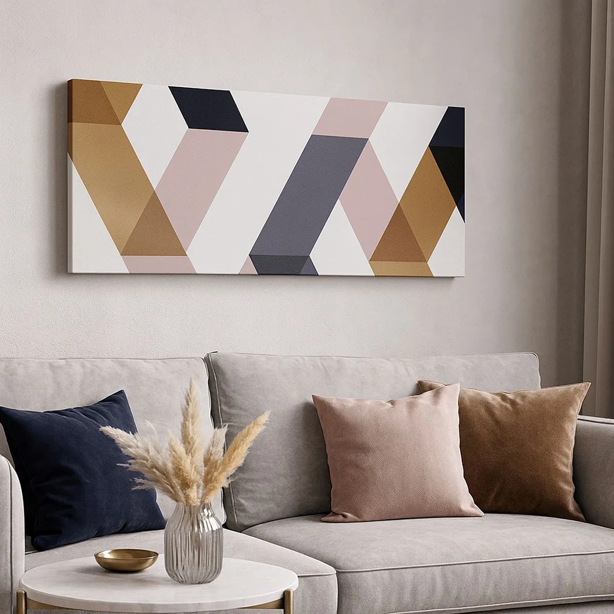 Lærredstryk - Billede på lærred - Planer og vinkler - 100x40 cm