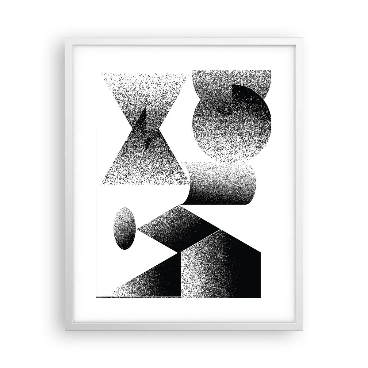 Plakat i hvid ramme - Vinkler og ovaler - 40x50 cm